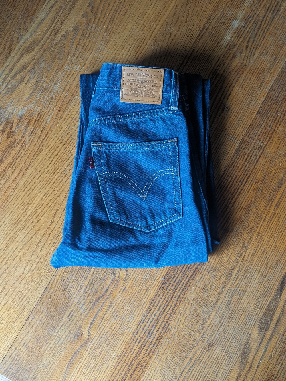 Levis Ribcage Dark Blue Straight Jeans